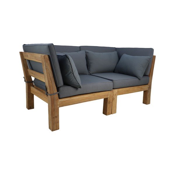 Сив градински диван от тиково дърво Aruba - HSM collection-image-2
