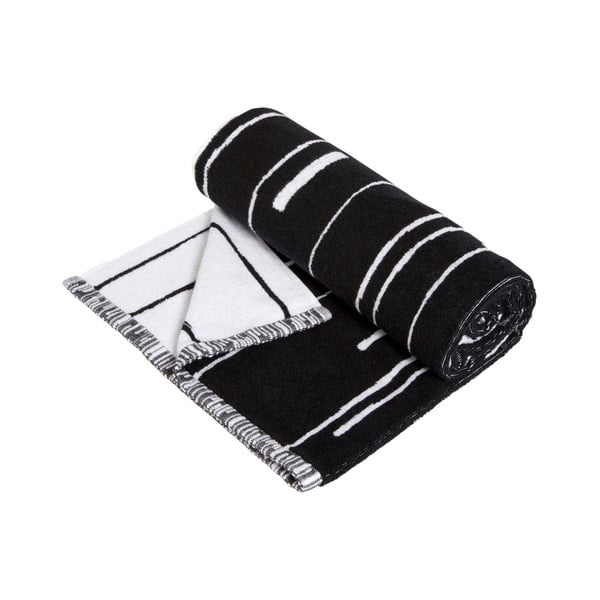 Черно-бяла памучна кърпа Puun, 140 x 70 cm - OYOY