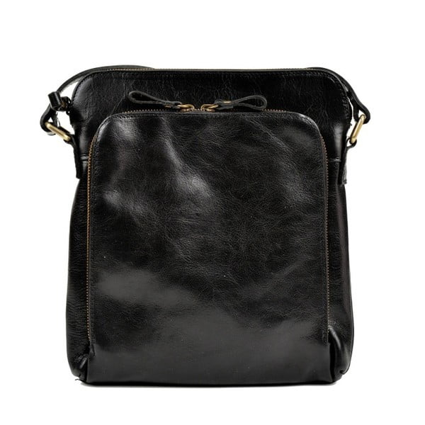 Черна кожена чанта Bahnema - Renata Corsi