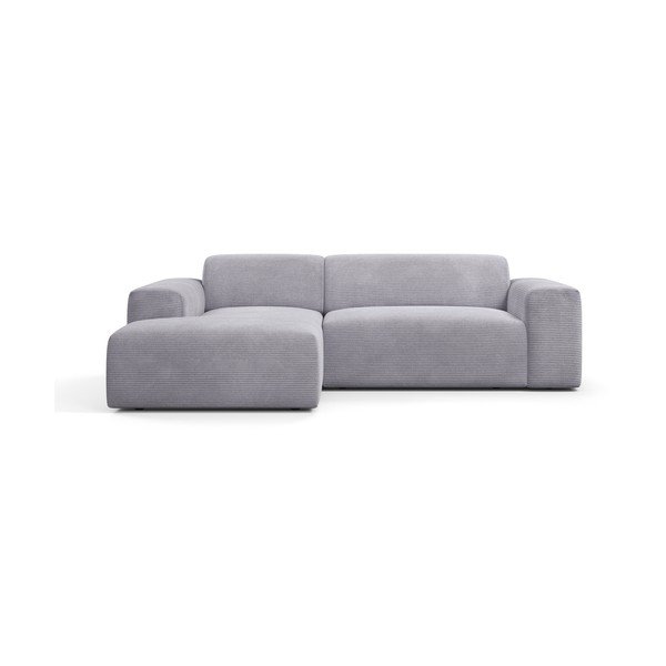 Светлосив ъглов диван от велур , 250 см, ляв ъгъл Karen - Marie Claire Home