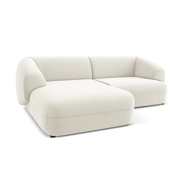 Бял кадифен ъглов диван (ляв ъгъл) Moana – Makamii-image-3