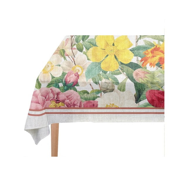 Покривка за маса с ленена пружина, 140 x 140 cm Spring Flowers - Madre Selva