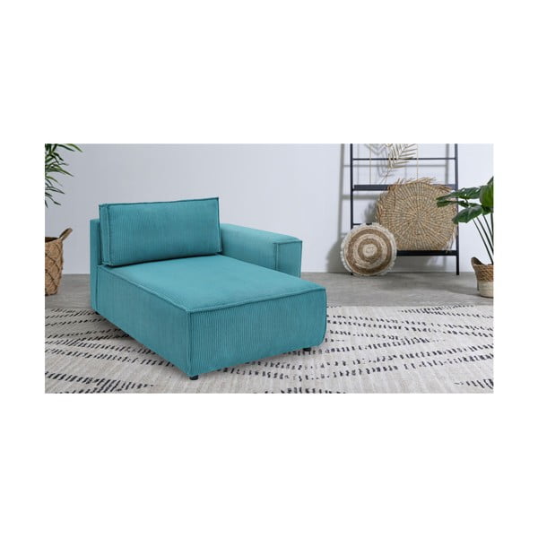 Модулен диван от син велур, десен ъгъл Nihad modular - Bobochic Paris-image-1