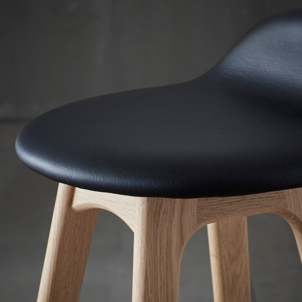 Въртящ се бар стол от естествена кожа 79 cm Buck - Hammel Furniture-image-1