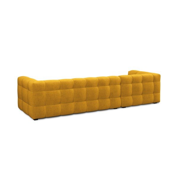 Ъглов диван от жълто кадифе , ляв ъгъл Vesta - Windsor & Co Sofas-image-4