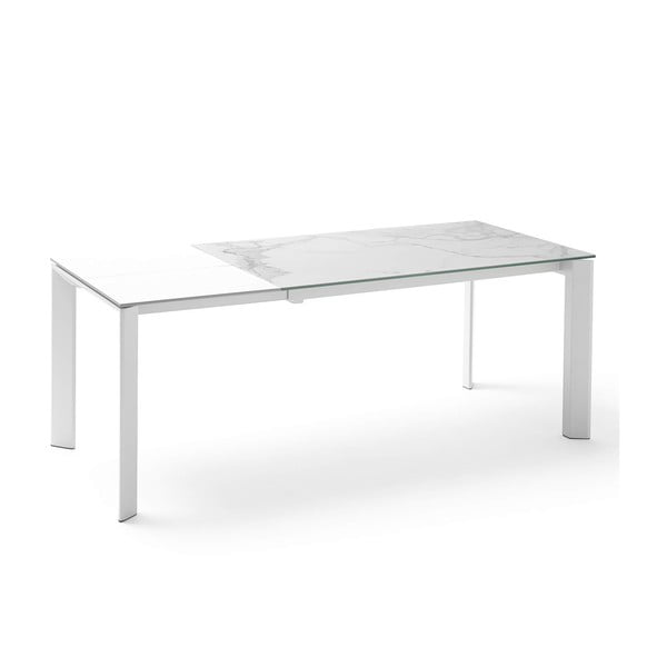 Сиво-бяла сгъваема маса за хранене Lisa Blanco, дължина 140/200 cm - sømcasa