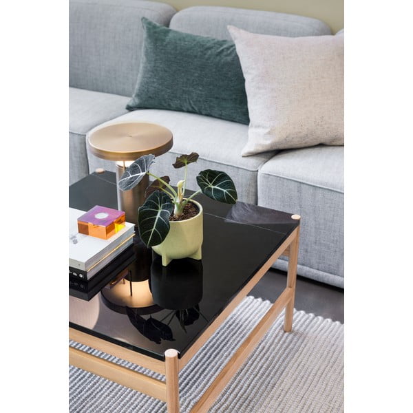 Мраморна масичка за кафе в черно-естествен цвят 80x80 cm Raw - Hübsch-image-4