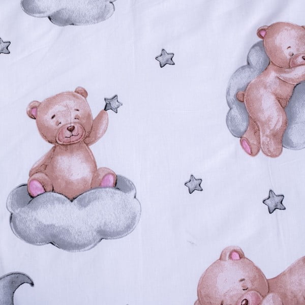 Бяло памучно детско спално бельо 100x135 cm Teddy Bear "Ribbon" – Jerry Fabrics-image-4