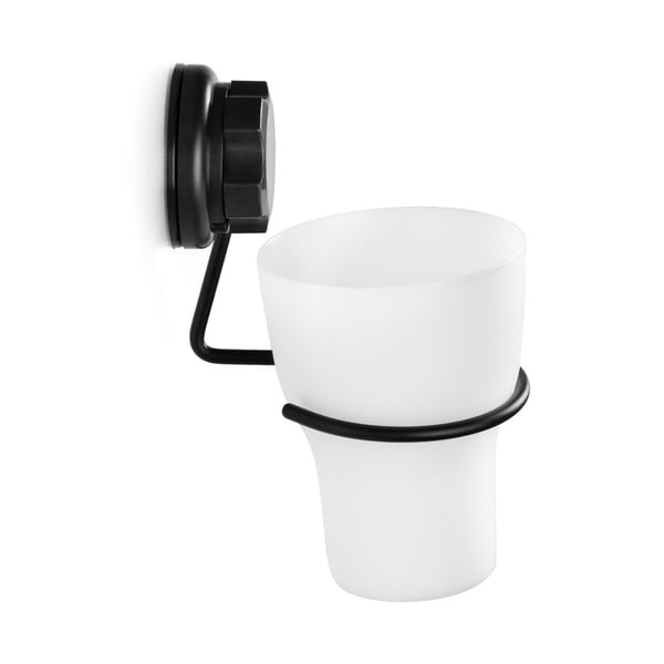 Черна самозадържаща се метална чаша за четки за зъби Bestlock Black - Compactor-image-1