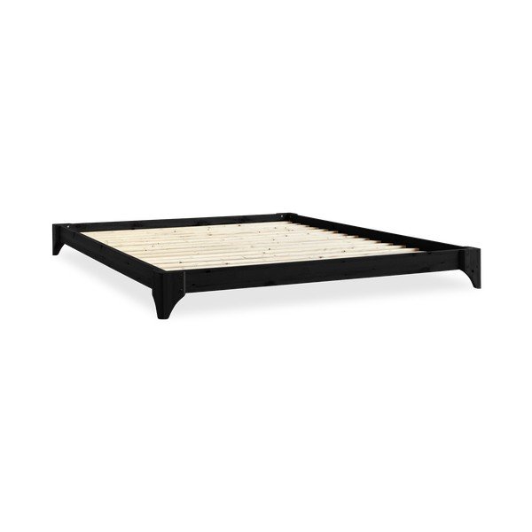 Dvoulůžková postel z borovicového dřeva s matrací Karup Design Elan Comfort Mat Black/Natural, 160 x 200 cm-image-3