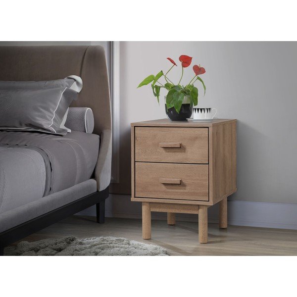 Нощно шкафче от декор от дъб  в естествен цвят Melanie – Støraa-image-1