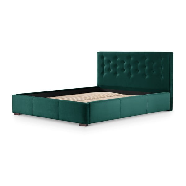 Tmavě zelená postel s úložným prostorem Ted Lapidus Maison BASALTE, 180 x 200 cm