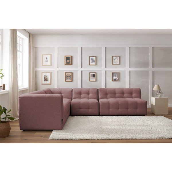 Тъмнорозов ъглов диван (ляв ъгъл) Kleber - Bobochic Paris-image-1