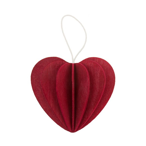 Skládací pohlednice Heart Dark Red, 4.5 cm