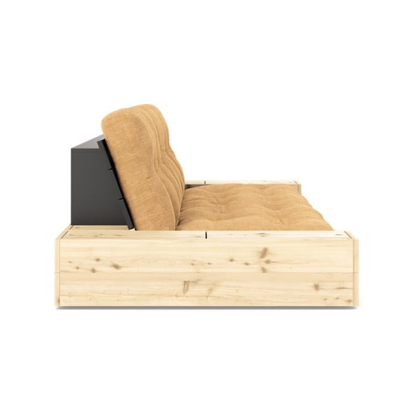 Разтегателен диван от велур горчица/светлокафяв 244 cm Base – Karup Design-image-3