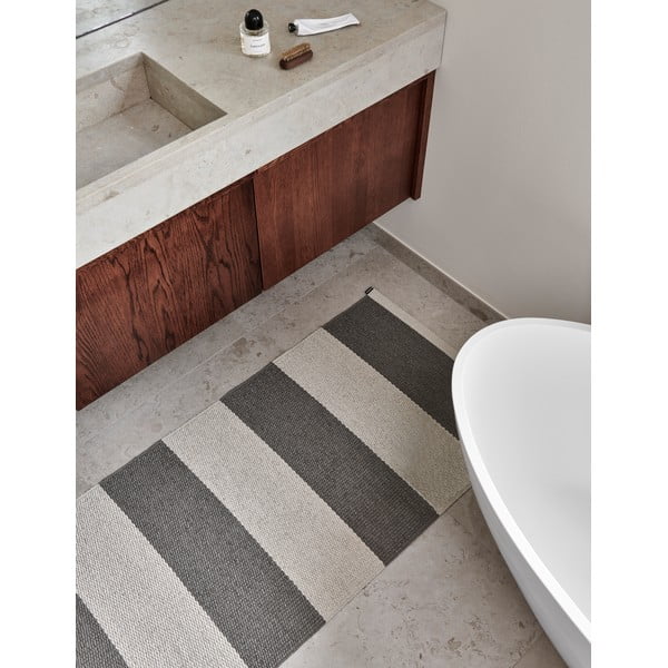 Антрацитна и кремава пътека за открито и закрито 70x225 cm Bob Charcoal Linen – Pappelina-image-4