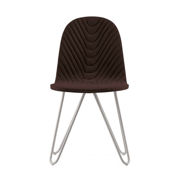 Hnědá židle s kovovými nohami IKER Mannequin X Wave