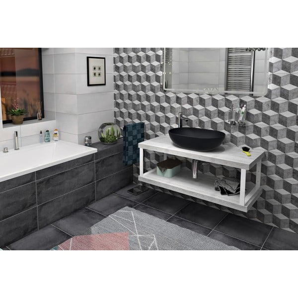 Бяла стоманена поставка за плот 49x4 cm – Sapho-image-1