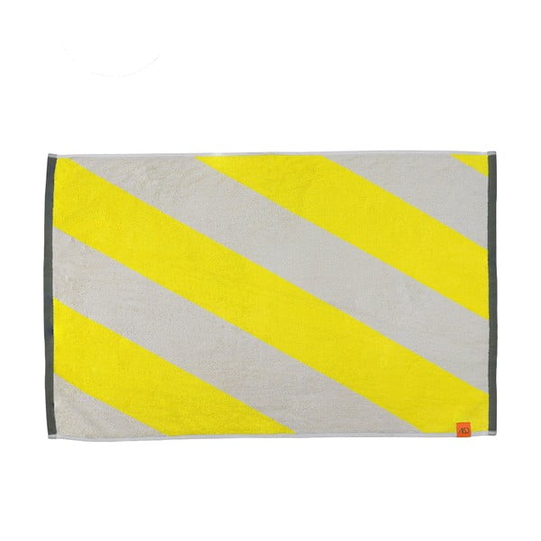 Жълт килим за баня от органичен памук 50x80 cm Diagonal – Mette Ditmer Denmark