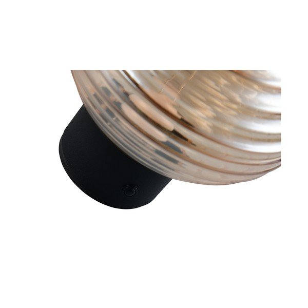 Стъклена LED стенна лампа с USB в кехлибарен цвят ø 15,5 cm Earl – Reality-image-4