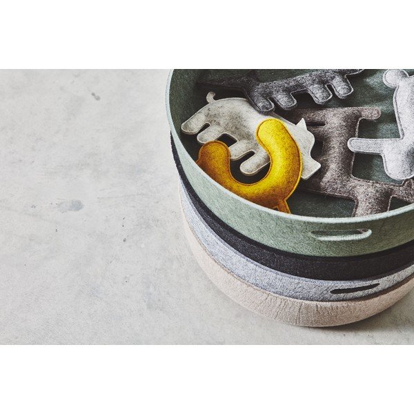 Текстилна кошница за съхранение ø 46x12 cm Cesto Black – MiaCara-image-2