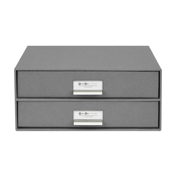 Сиво двуетажно чекмедже за документи , 33 x 22,5 cm Birger - Bigso Box of Sweden