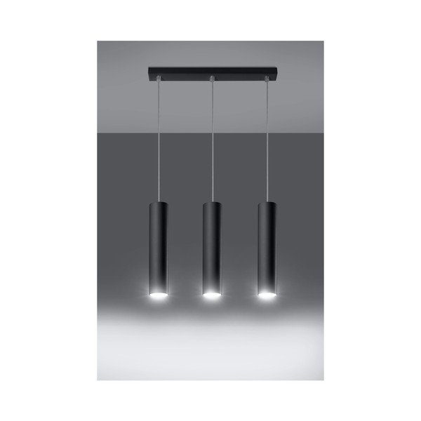 Черно метално висящо осветително тяло Castro – Sollux-image-1