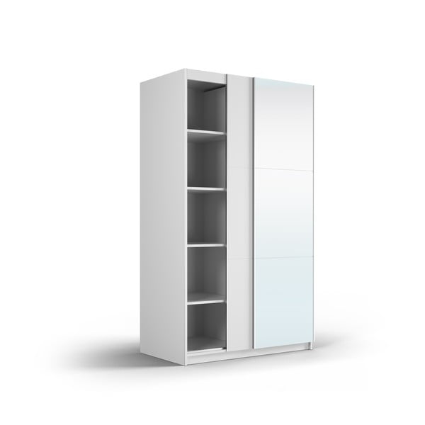 Бял гардероб с огледало и плъзгащи се врати 122x215 cm Lisburn - Cosmopolitan Design-image-4