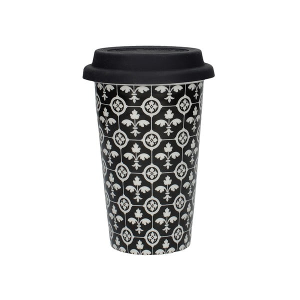 Черна порцеланова чаша за пътуване Travel, 350 ml - Creative Tops