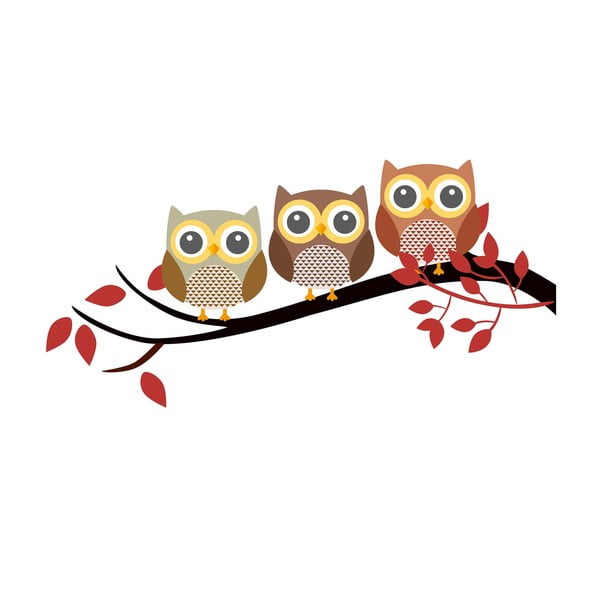 Винилов стикер за стена Happy Owls - Unknown