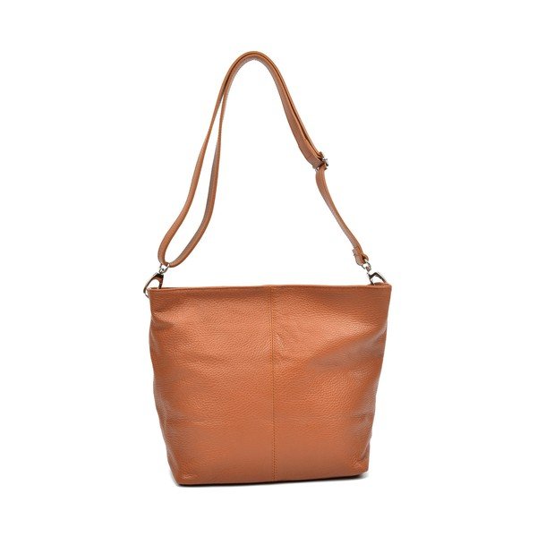 Светлокафява кожена чанта в цвят коняк Ginata - Luisa Vannini-image-1