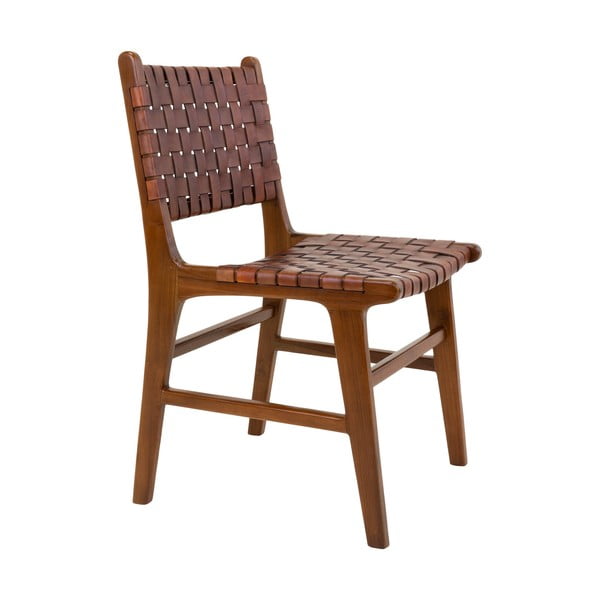 Кафяви трапезни столове от тиково дърво в комплект от 2 броя Perugia - House Nordic-image-3