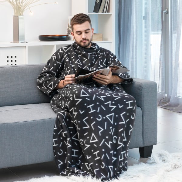 Черно одеяло с ръкави Snug Symbols Kangoo - InnovaGoods