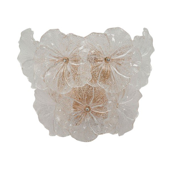 Стъклена стенна лампа  в златист цвят Ibiscus – Mauro Ferretti