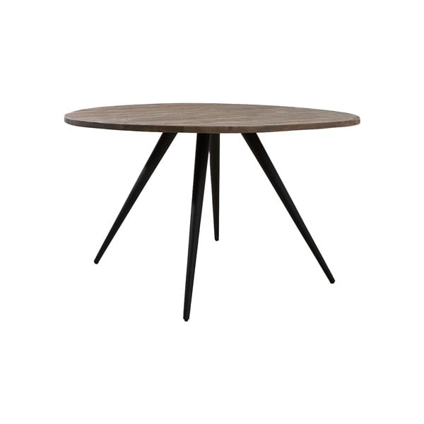 Кръгла маса за хранене в черно и тъмнокафяво с плот от акация ø 120 cm Turi - Light & Living