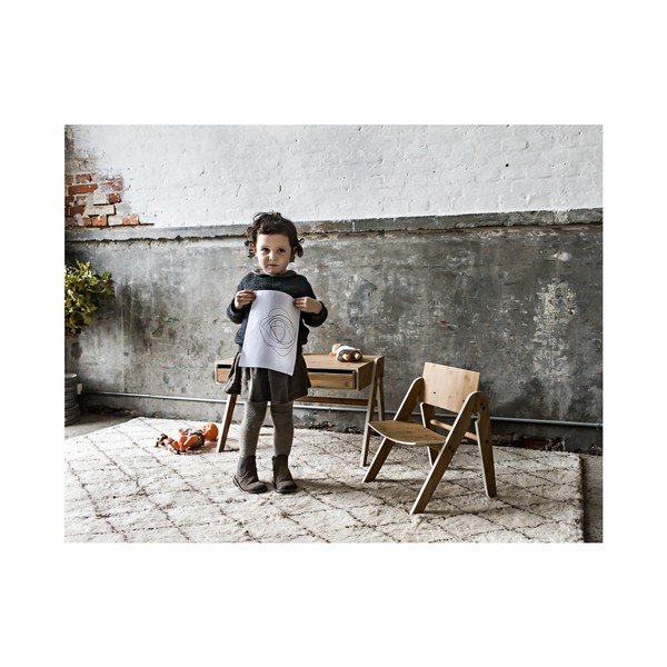 Dětský psací stůl z bambusu Moso s šedými detaily We Do Wood Geo's-image-1