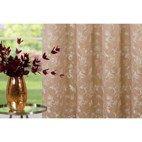 Бежова завеса 135x260 cm Lillies - Mendola Fabrics