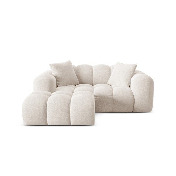 Кремав шенилов ъглов диван (ляв ъгъл) Treno – Cosmopolitan Design