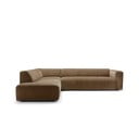 Кафяв кадифен ъглов диван (ляв ъгъл) Annie – Sits