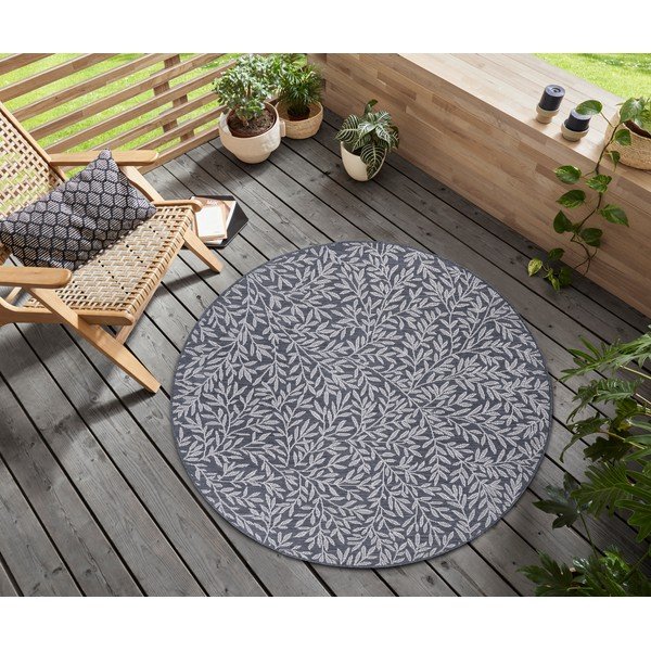 Антрацит кръгъл килим ø 120 cm Twig - Hanse Home-image-1