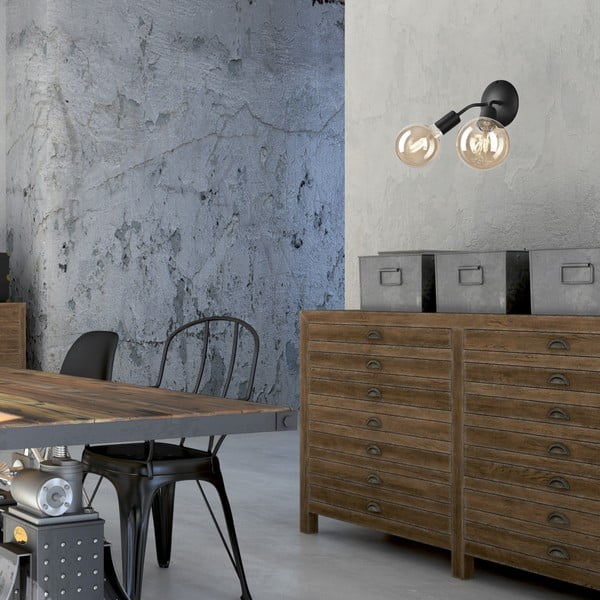 Черна стенна лампа Viggo – LAMKUR-image-2