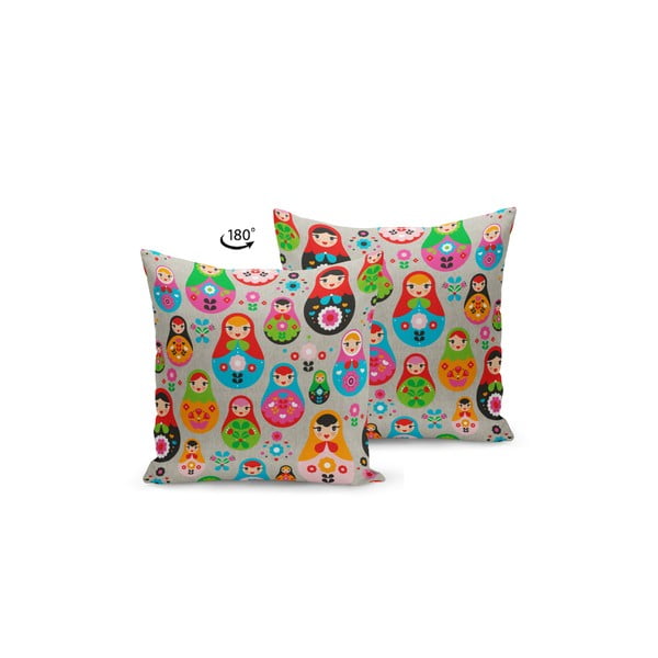 Възглавница с пълнеж Матрьошка, 43 x 43 cm - Kate Louise-image-1