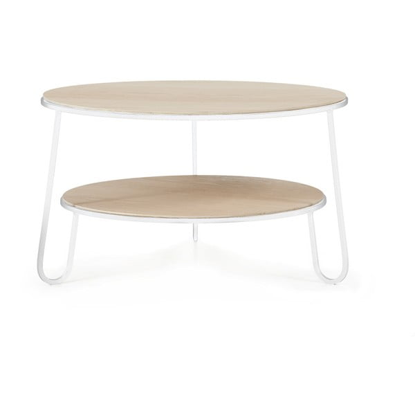 Konferenční stolek s bílou kovovou konstrukcí HARTÔ Eugénie, ⌀ 70 cm