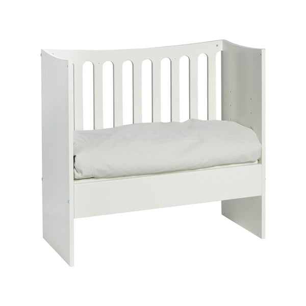 Бяло детско легло на колела с подвижна странична релса , 89 x 44 cm - Manis-h