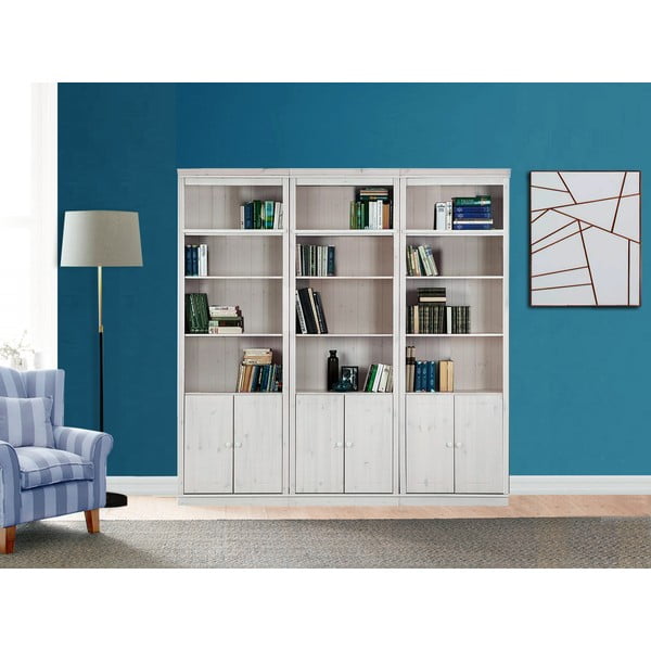 Бяла библиотека от масивен бор 222x223 cm Anita – Støraa-image-2