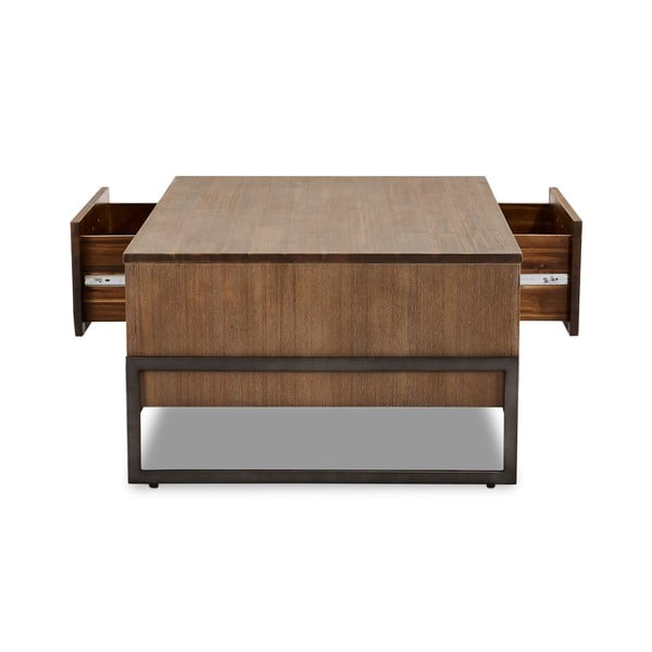 Кафява масичка за кафе от масивна дървесина , 120 x 75 cm Mallorca - Furnhouse-image-4