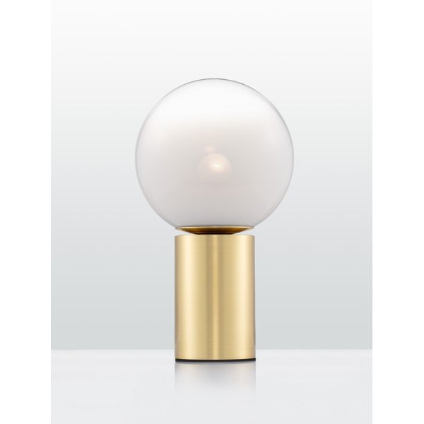 Бяла/ в златист цвят стъклена настолна лампа (височина 35,5 cm) Vita – Nova Luce-image-4