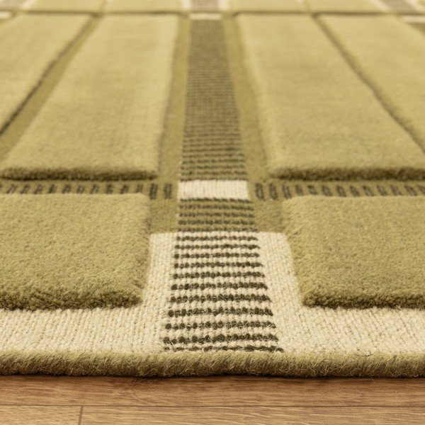Зелен/бежов ръчно изработен вълнен килим 120x170 cm – Asiatic Carpets-image-4