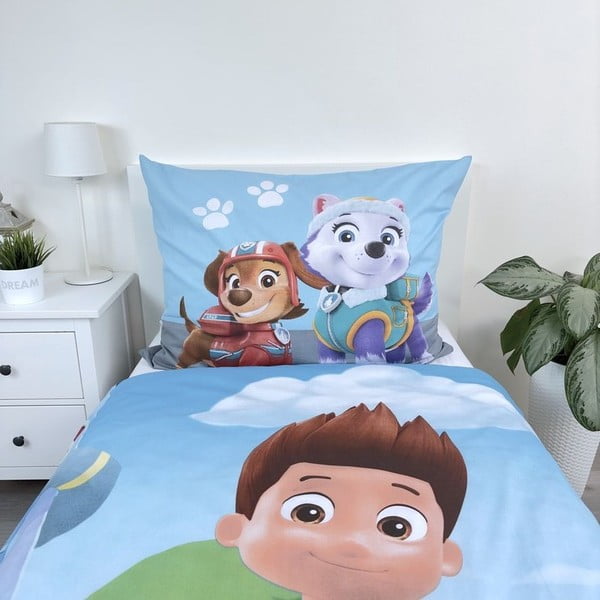 Синьо  единично  памучно детско спално бельо 140x200 cm Paw Patrol – Jerry Fabrics-image-4