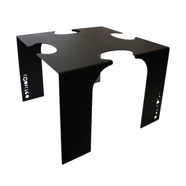 Černý odkládací stolek Caoscreo Puzzle In